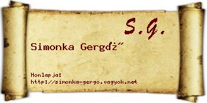 Simonka Gergő névjegykártya